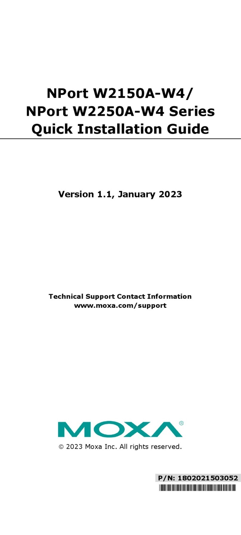 Moxa Technologies NPort W2150A-W4 Series User manual