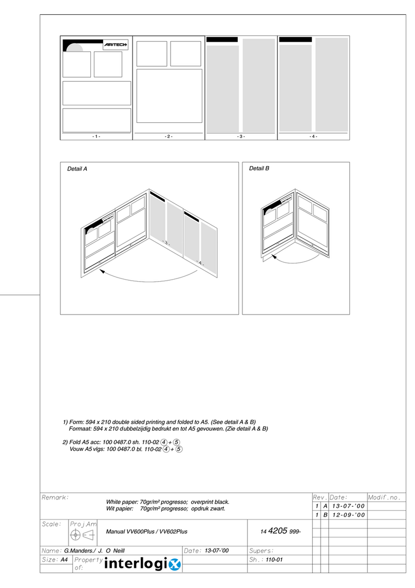 Aritech VV600 Plus User manual