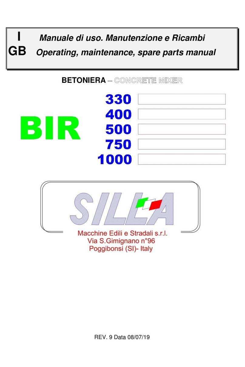 SILLA BIR 330 Operating, maintenance, spare parts manual