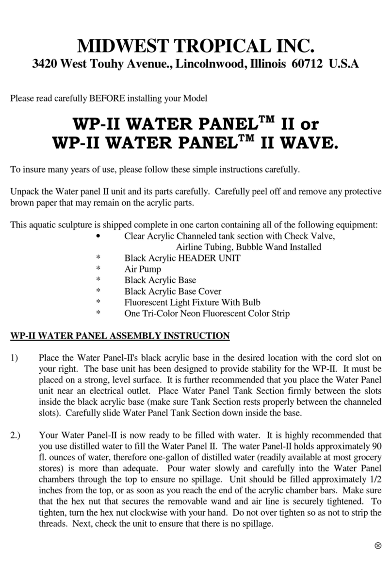Midwest Tropical WP-II WATER PANEL II instruction manual