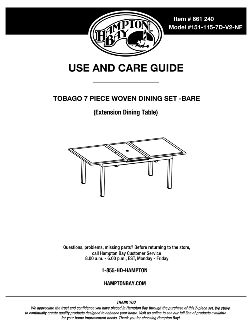 HAMPTON BAY TOBAGO 151-115-7D-V2-NF Use and care guide HAMPTON BAY TOBAGO 151-115-7D-V2-NF Use and care guide