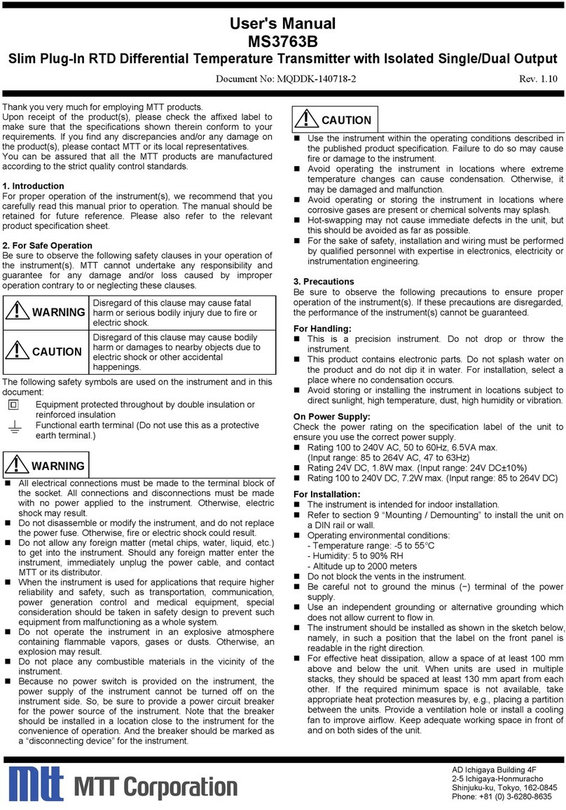 MTT MS3763B user manual
