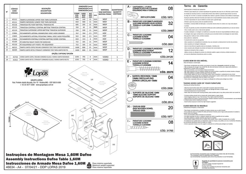 Lopas Dafne Assembly instructions Lopas Dafne Assembly instructions