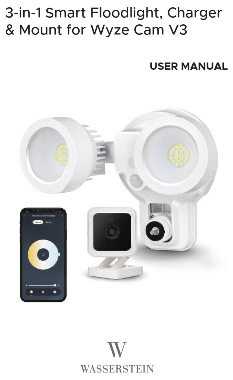 Wasserstein 3-in-1 Smart Floodlight, Charger & Mount for Wyze Cam... user manual