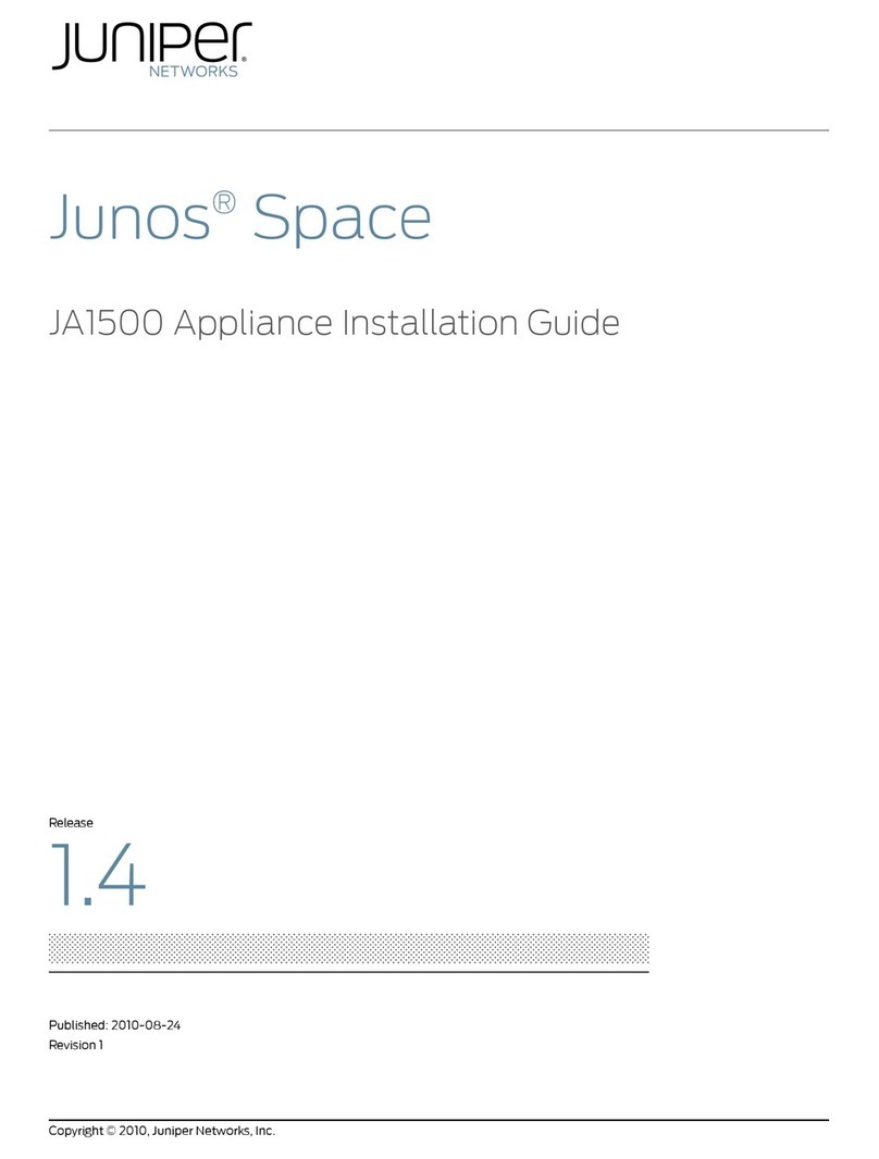 Juniper Junos Space JA1500 Appliance installation guide Juniper Junos Space JA1500 Appliance installation guide