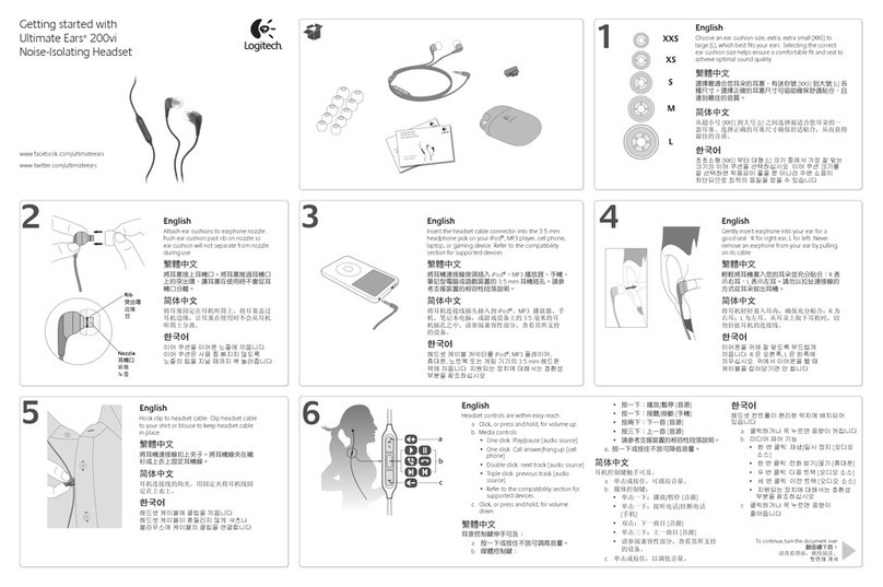 Logitech Ultimate Ears 200vi User manual