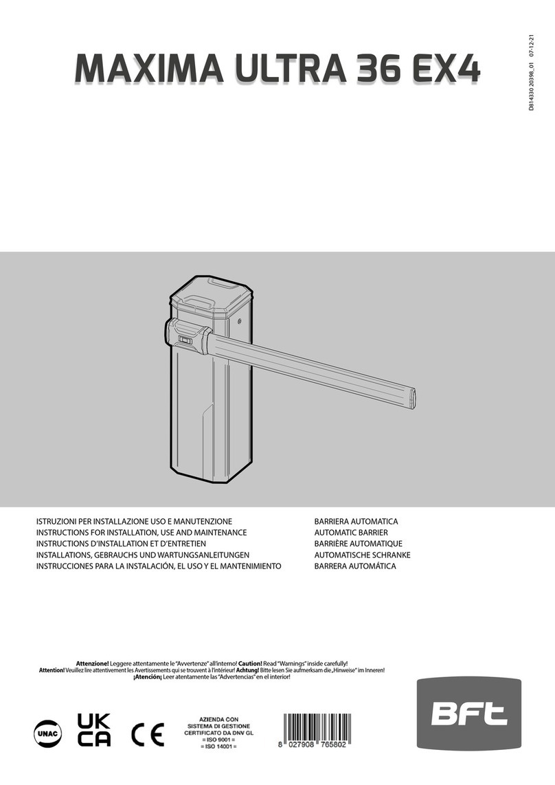 BFT MAXIMA ULTRA 36 EX4 Instructions for installation, use and maintenance