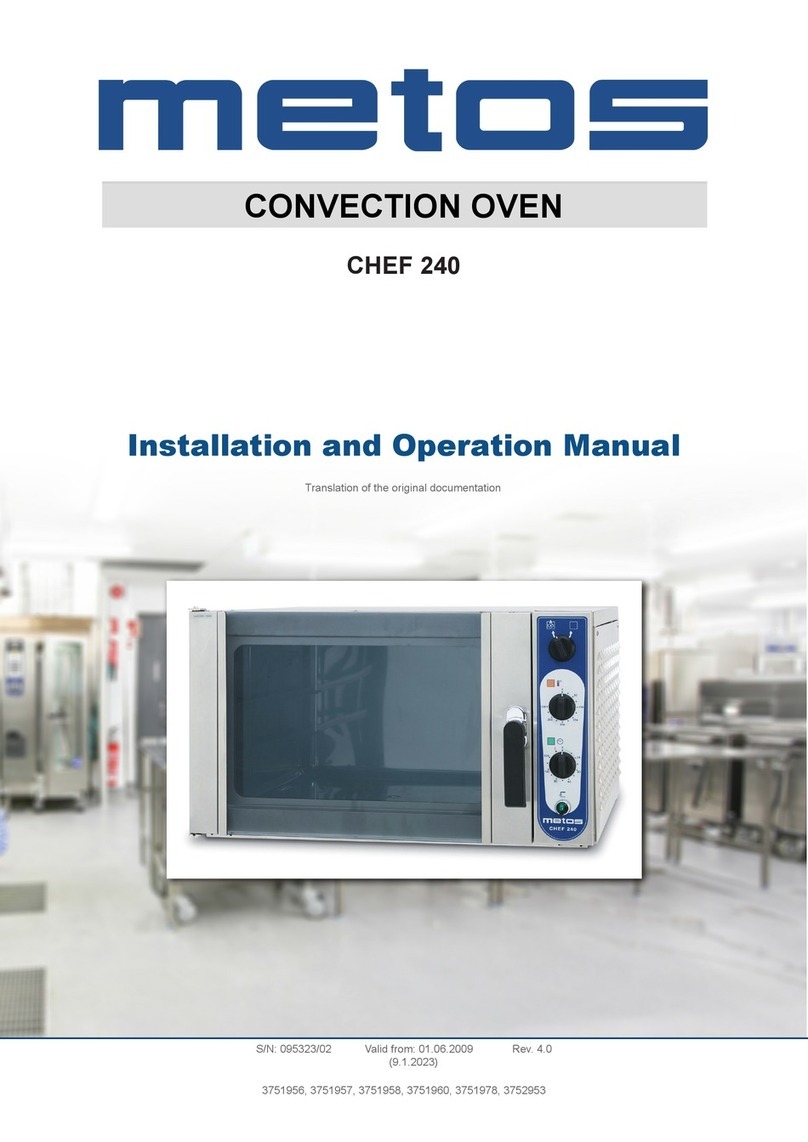 Metos Chef 240 Installation and operation manual Metos Chef 240 Installation and operation manual
