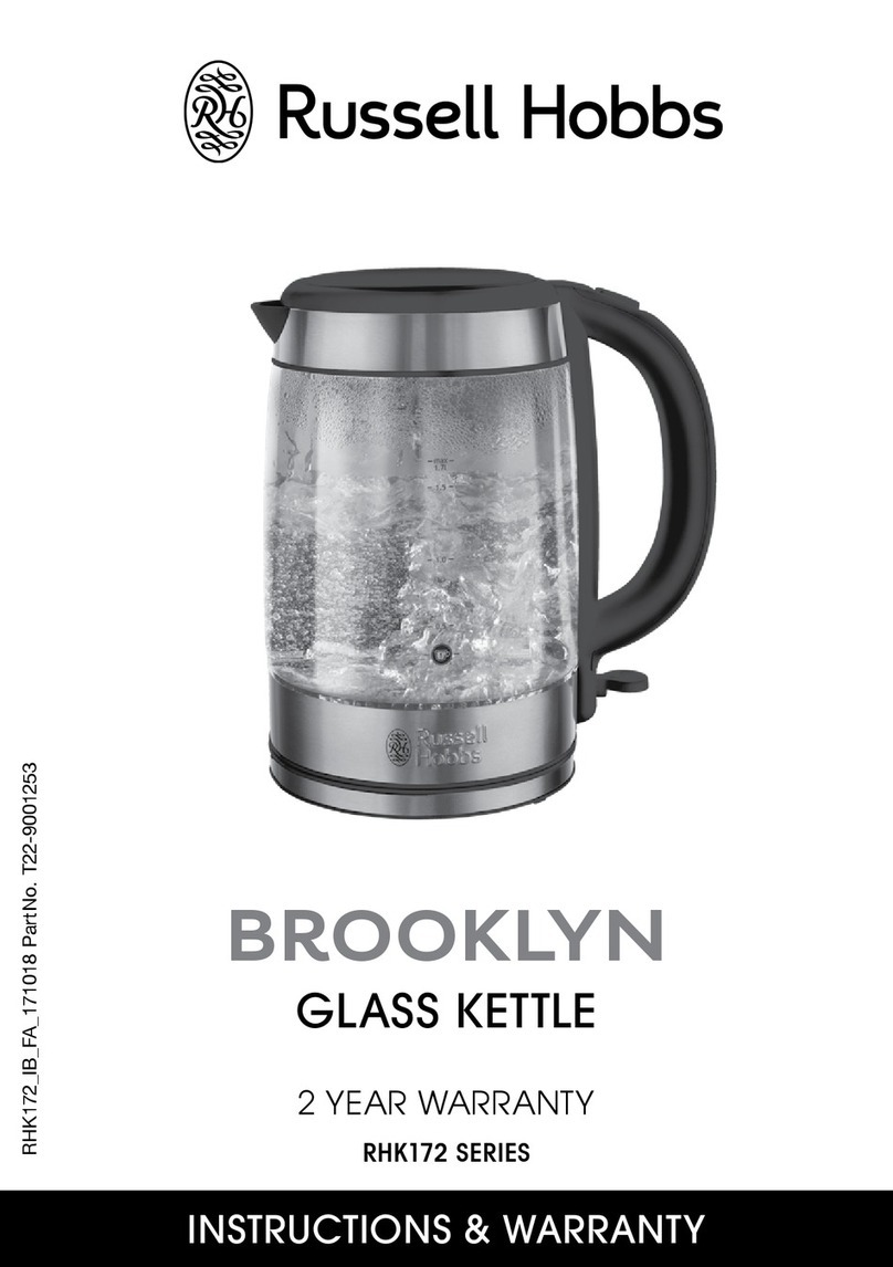 Russell Hobbs BROOKLYN RHK172 Series Instructions and warranty