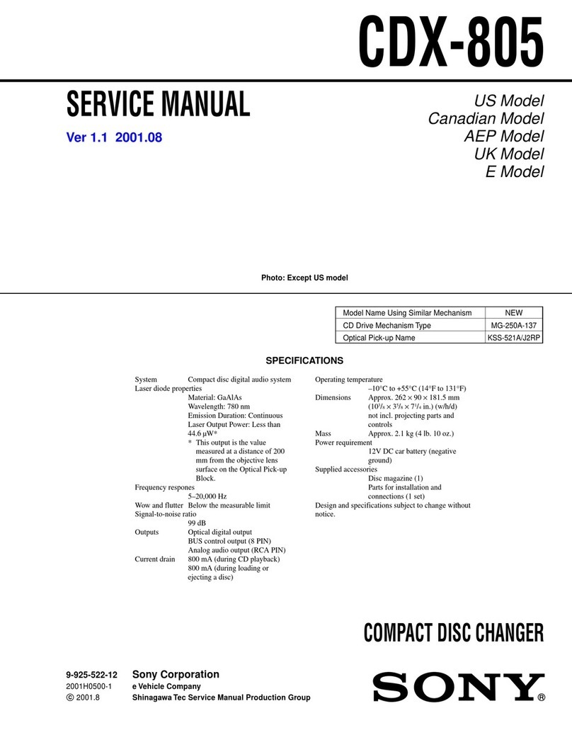 Sony CDX-805 User manual