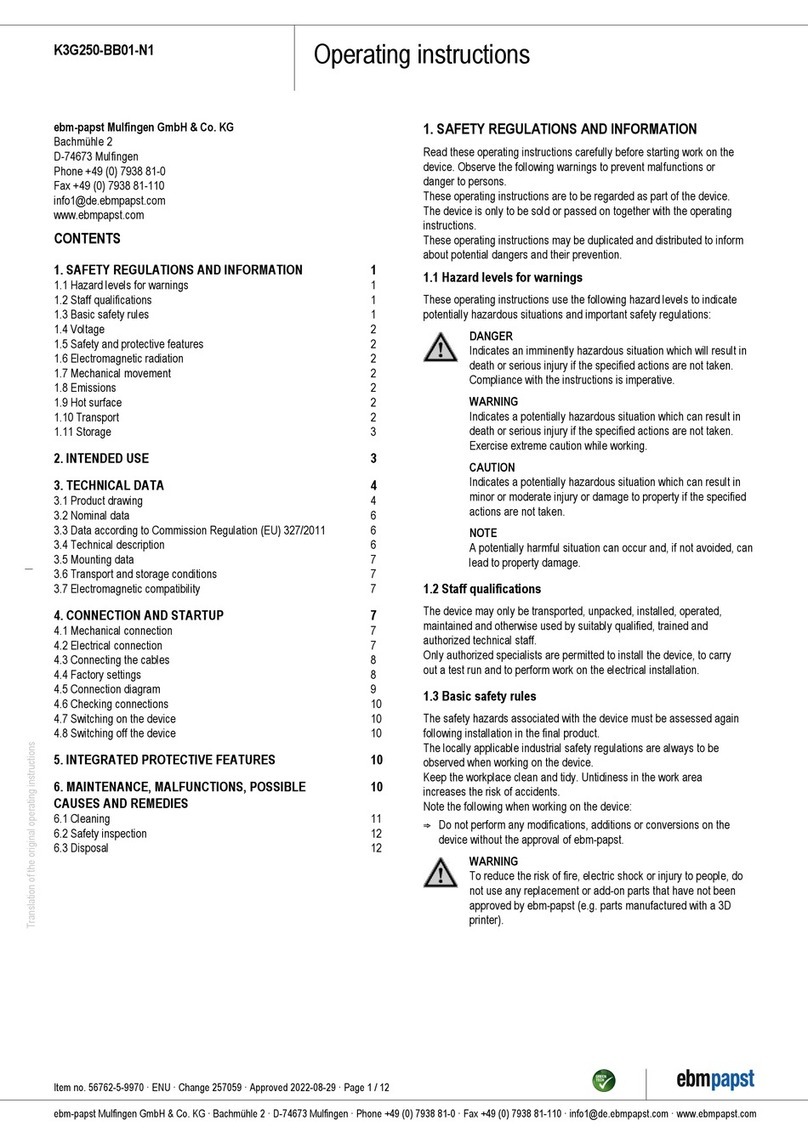 Ebmpapst K3G250-BB01-N1 User manual