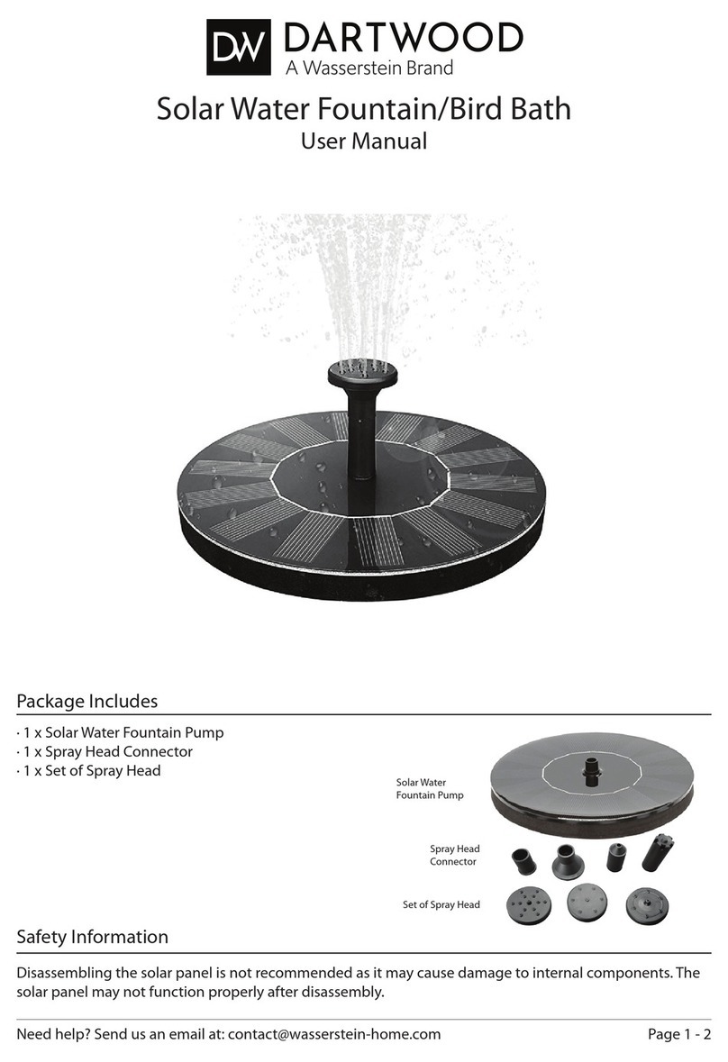 Wasserstein DARTWOOD Solar Water Fountain/Bird Bath user manual Wasserstein DARTWOOD Solar Water Fountain/Bird Bath user manual