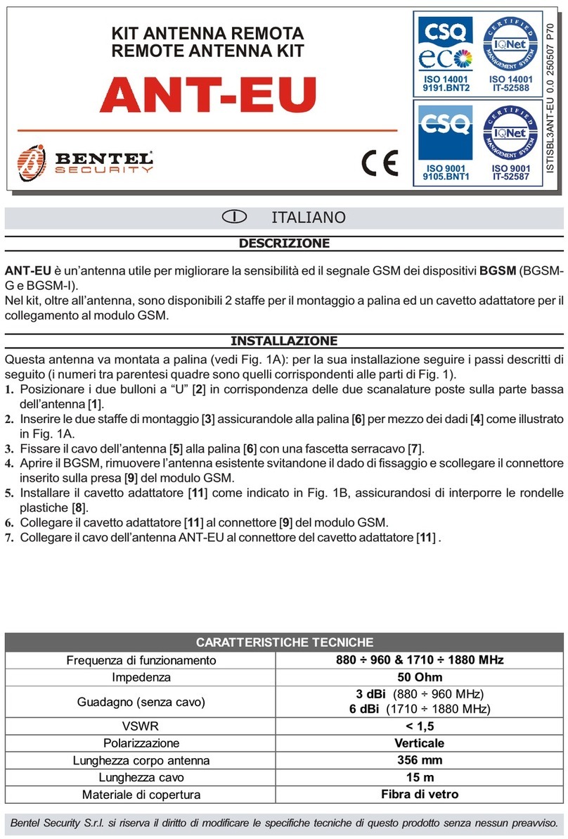 Bentel Security ANT-EU quick start guide