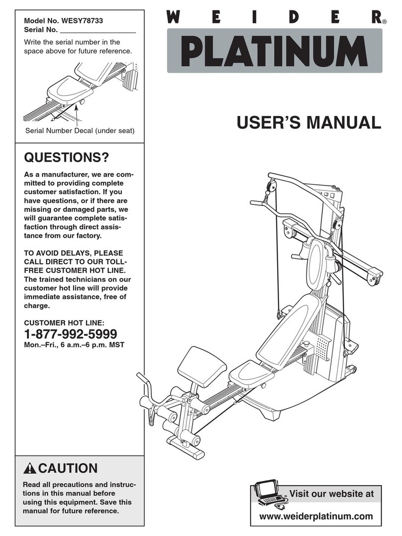 Weider Platinum WESY78733 User manual