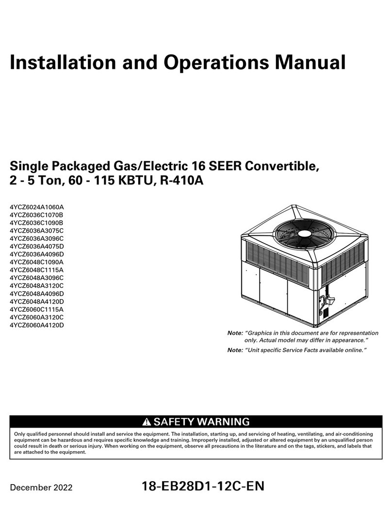 Trane 4YCZ6024A1060A Installation and operation manual