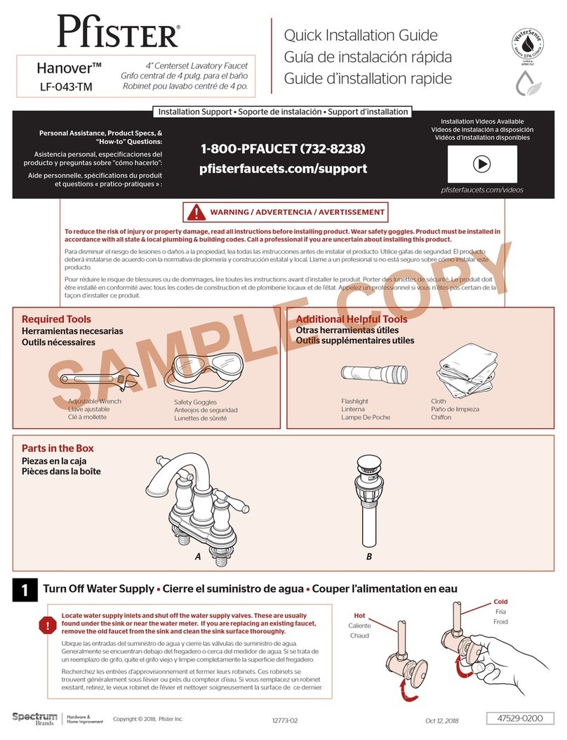 Spectrum Brands Pfister Hanover LF-043-TM User manual