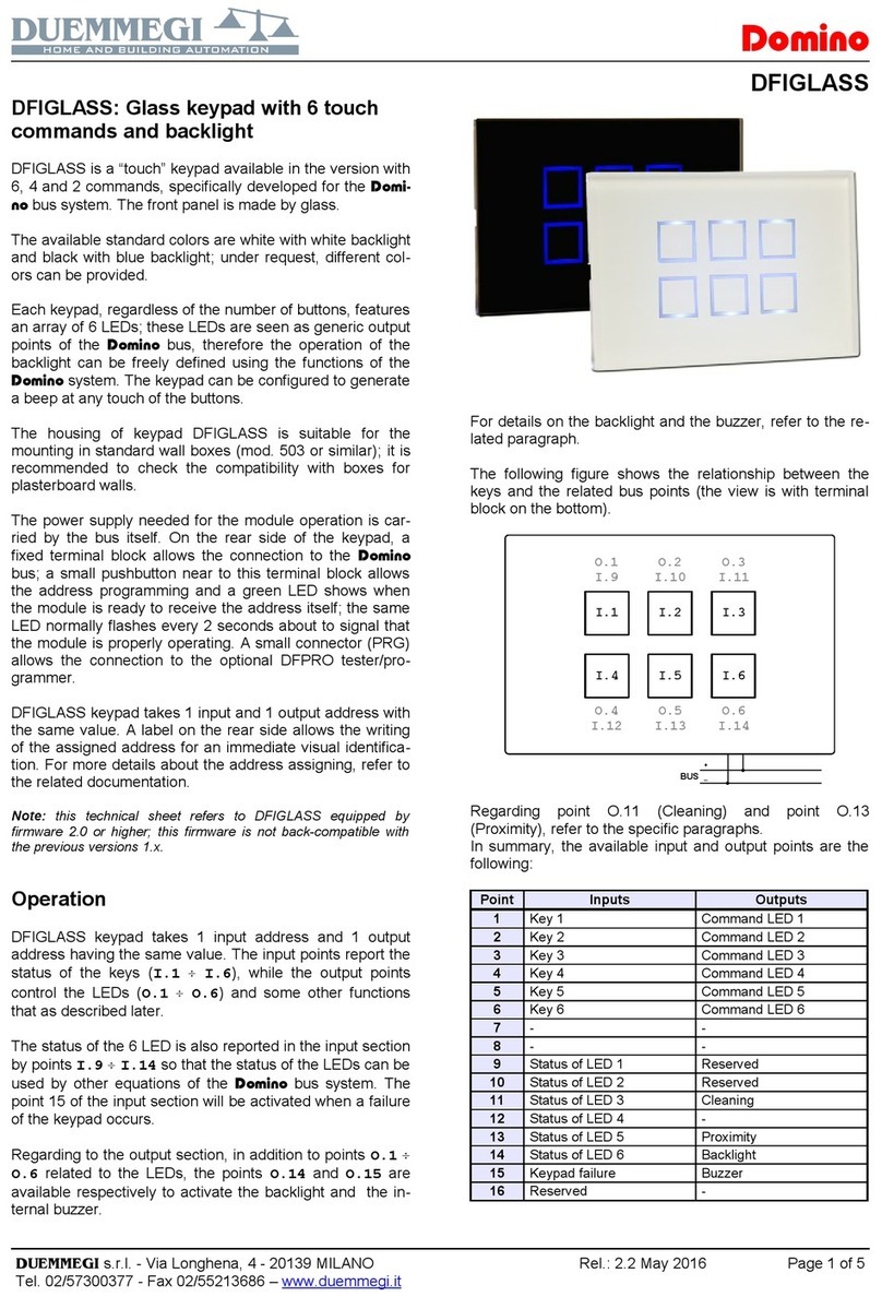 Duemmegi Domino DFIGLASS User manual