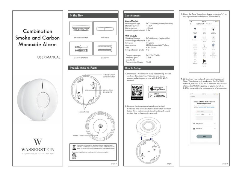 Wasserstein Combination Smoke and Carbon Monoxide Alarm user manual