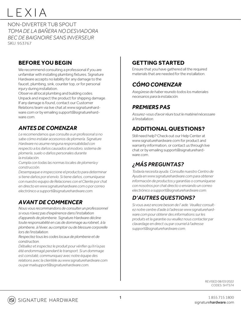 Signature Hardware LEXIA 953767 User manual