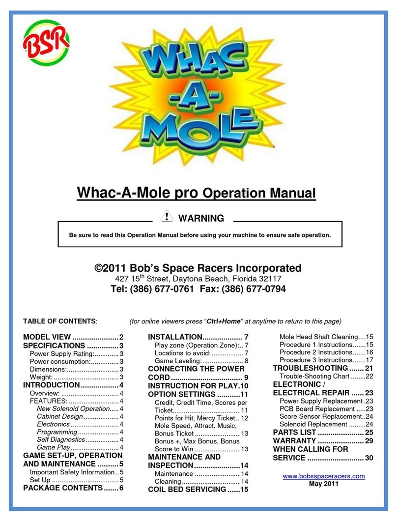 Bob's Space Racers Whac-A-Mole pro Operation manual Bob's Space Racers Whac-A-Mole pro Operation manual