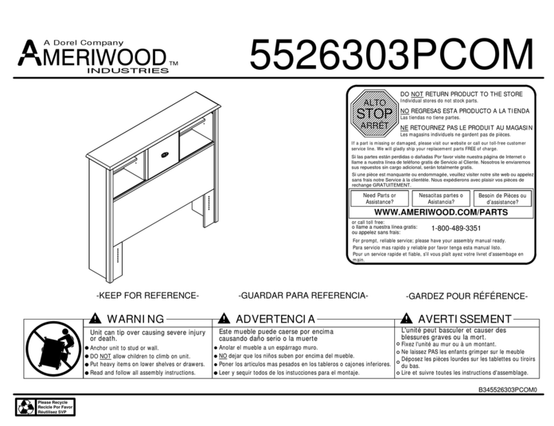 Dorel Ameriwood INDUSTRIES 5526303PCOM manual