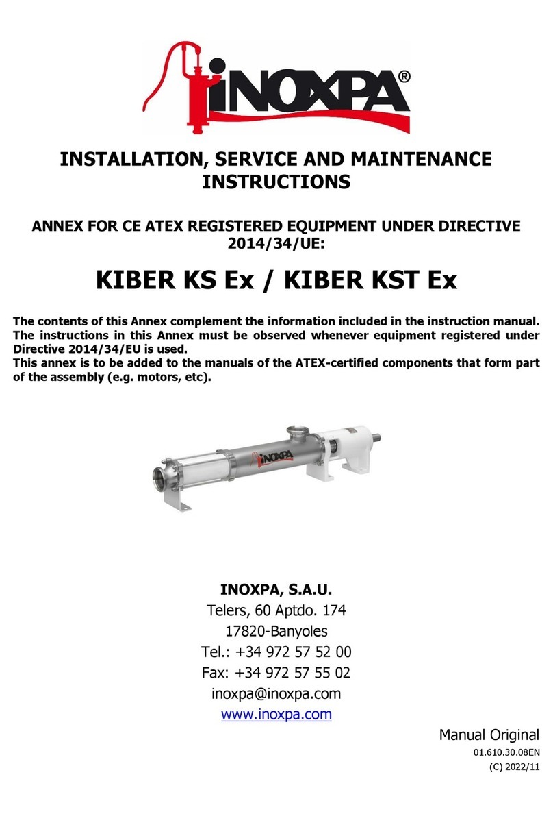 INOXPA KIBER KS Ex Installation, service and maintenance instructions INOXPA KIBER KS Ex Installation, service and maintenance instructions
