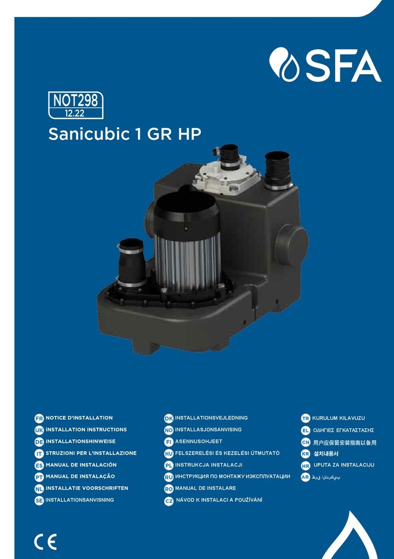 SFA SANICUBIC 1 GR installation instructions SFA SANICUBIC 1 GR installation instructions