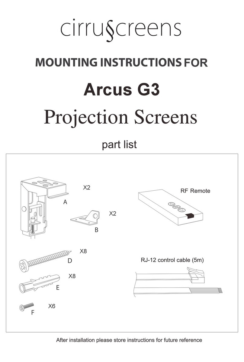 Cirrus Screens Arcus G3 User manual Cirrus Screens Arcus G3 User manual