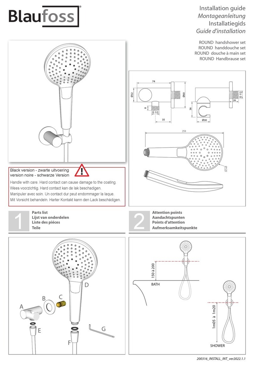 Blaufoss ROUND handshower set installation guide Blaufoss ROUND handshower set installation guide