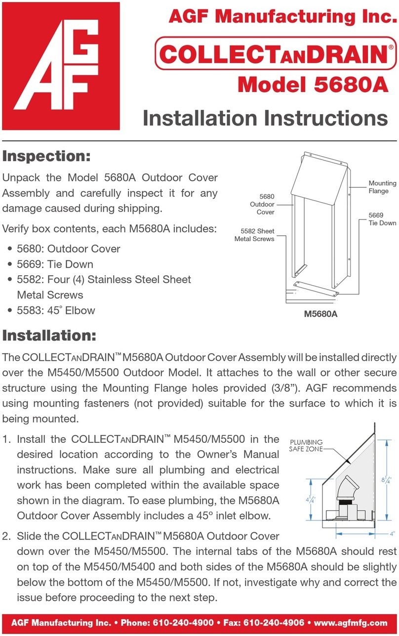 AGF COLLECTanDRAIN 5680A installation instructions