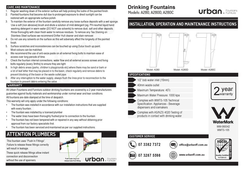 Urban A280D Installation, operation and maintenance instructions Urban A280D Installation, operation and maintenance instructions