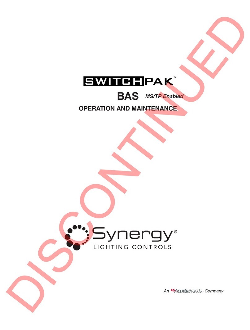 Acuity Brands Synergy SwitchPak BAS Operation and maintenance manual