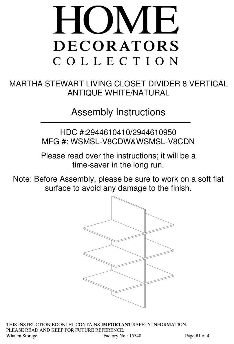 Home Decorators Collection MARTHA STEWART WSMSL-V8CDW Assembly instructions