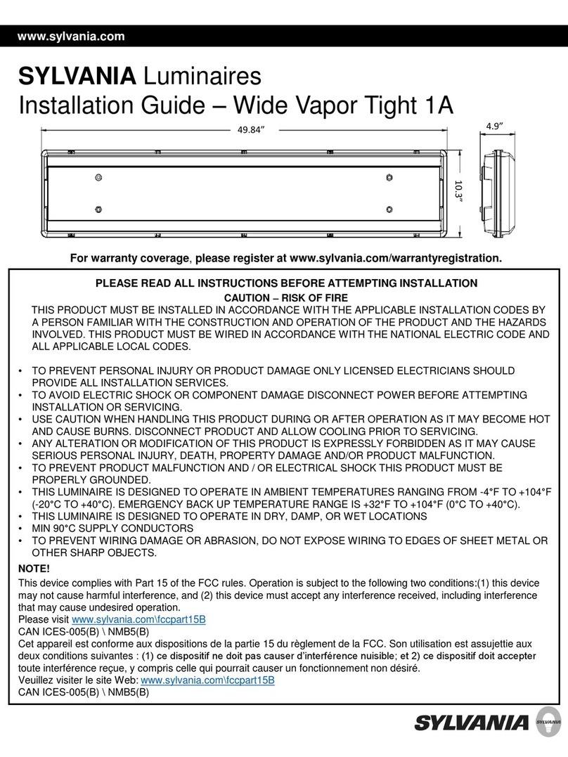 Sylvania Wide Vapor Tight 1A installation guide