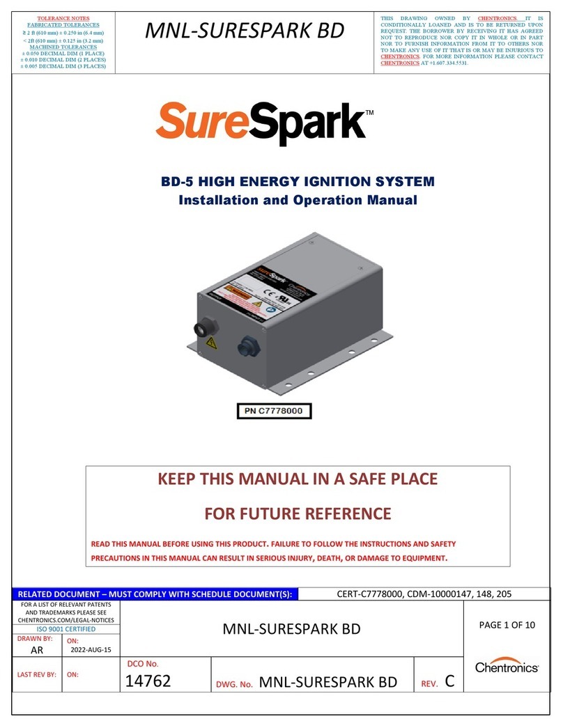 Chentronics SureSparc BD-5 Installation and operation manual