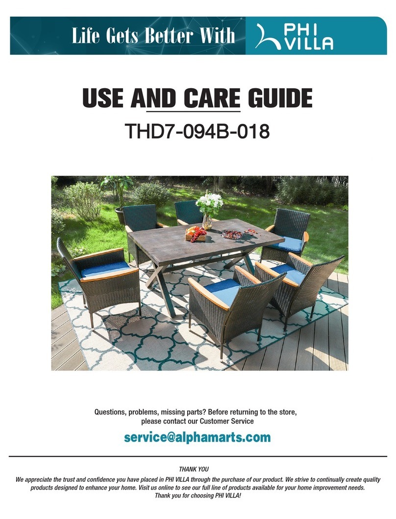 PHI VILLA THD7-094B-018 Use and care guide