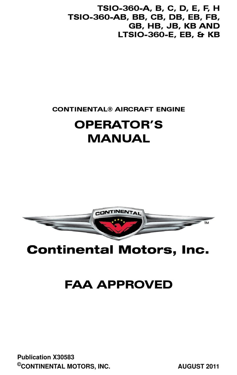 Continental Refrigerator TSIO-360 Series Operator's manual