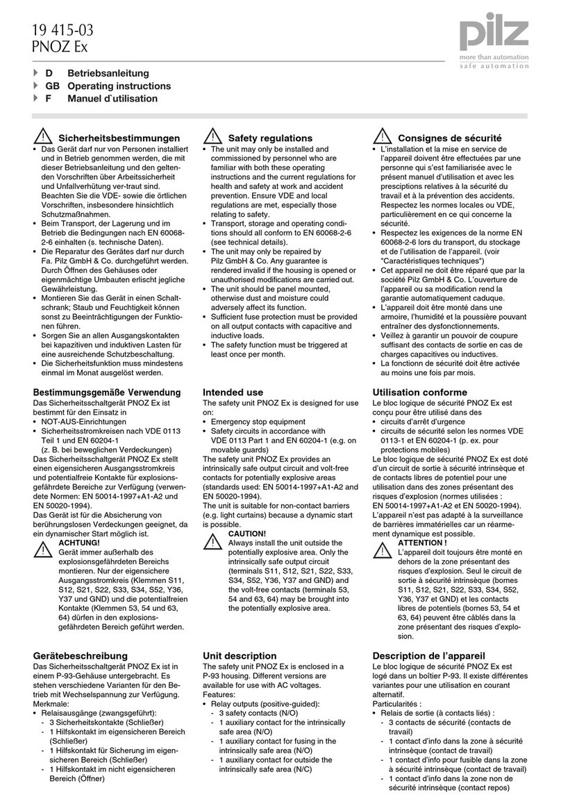Pilz PNOZ Ex User manual Pilz PNOZ Ex User manual