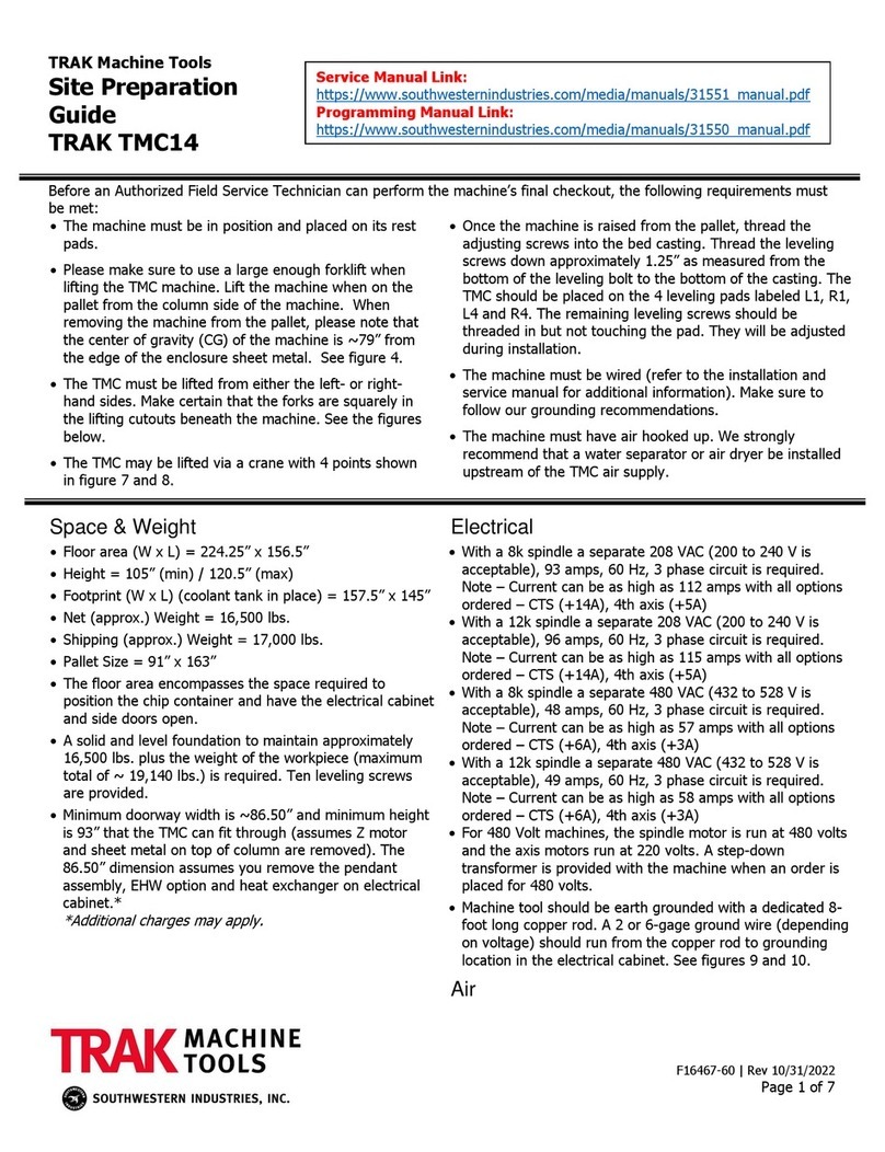 TRAK TMC14 Site preparation guide