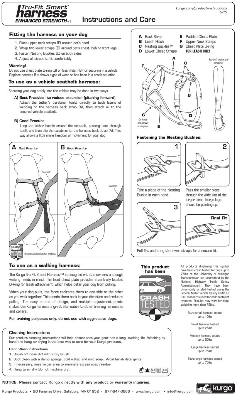 Kurgo Tru-Fit Smart Harness Enhanced strength v.3 User manual