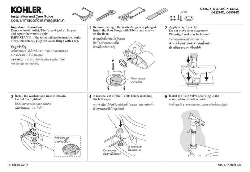 Kohler K-4350 Series Assembly instructions Kohler K-4350 Series Assembly instructions