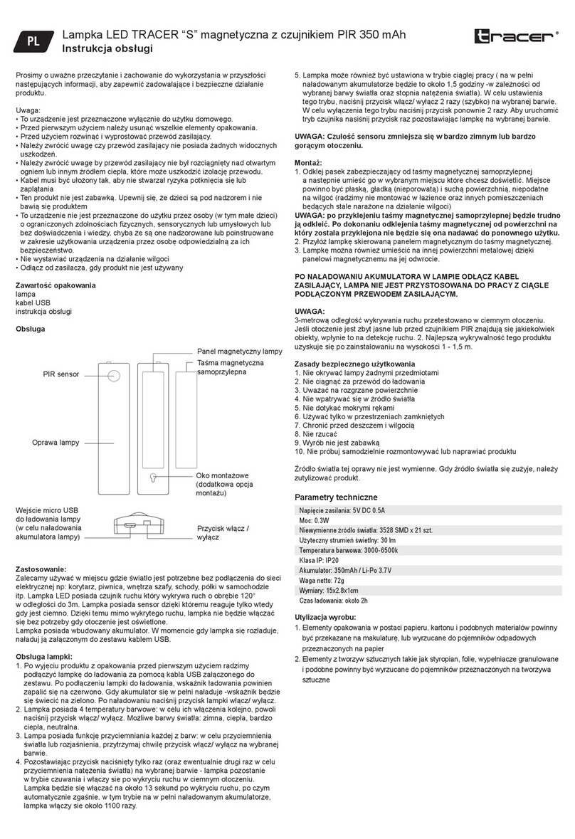 Tracer S User manual