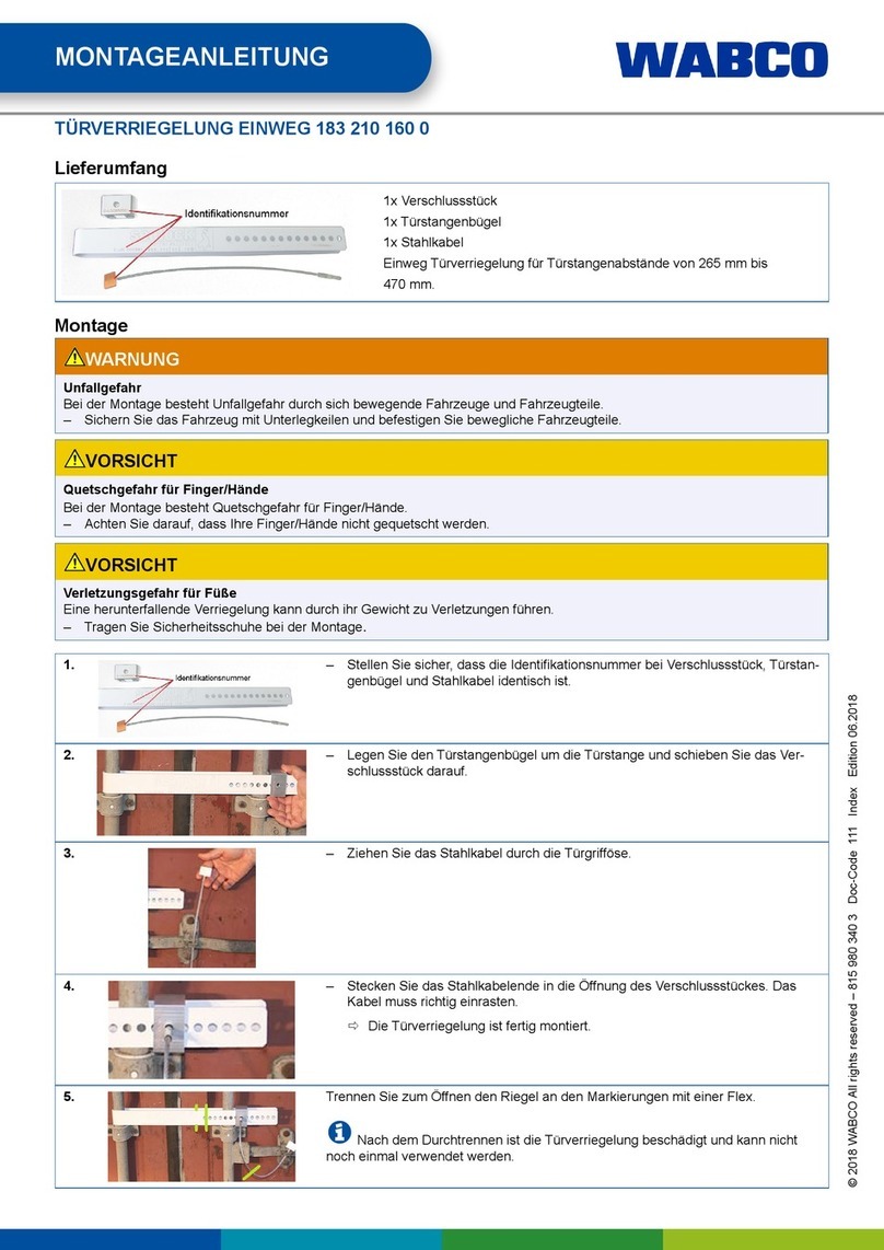 WABCO ONE WAY 183 210 160 0 Installation instruction