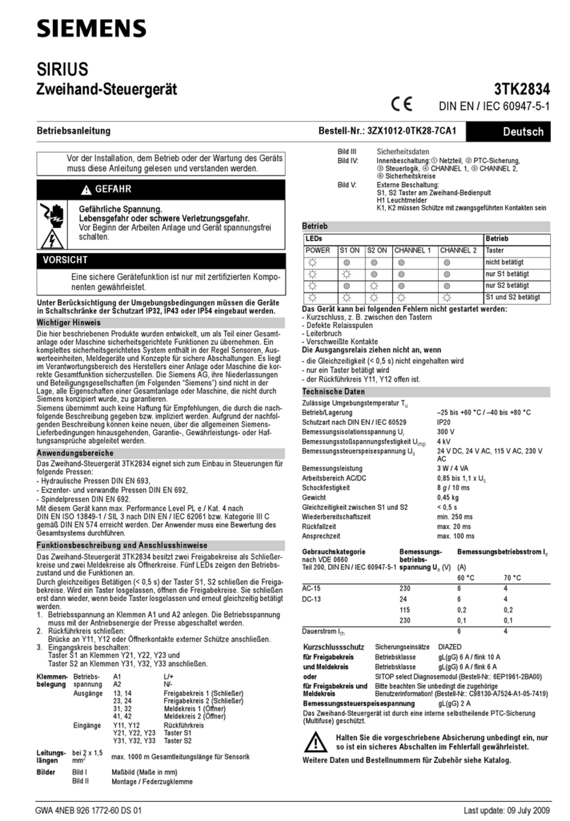Siemens SIRIUS 3TK2834 operating instructions