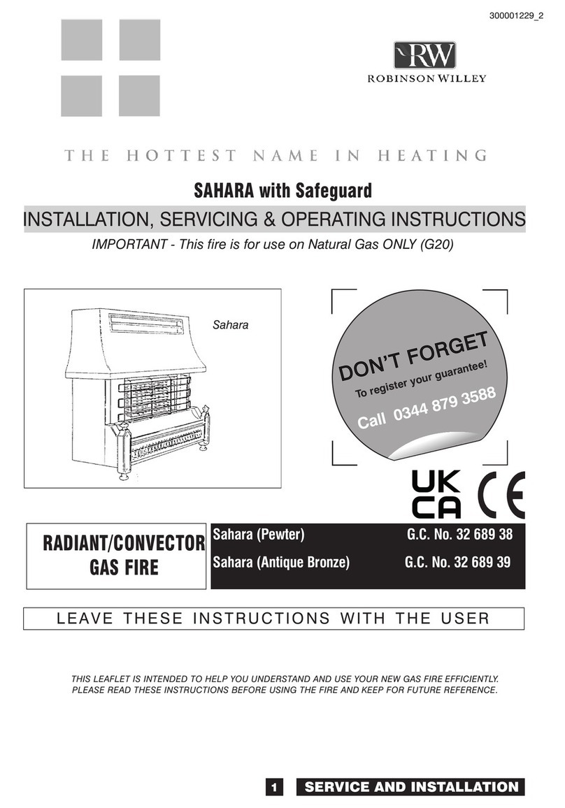 Robinson Willey Sahara Installation servicing & operating instructions