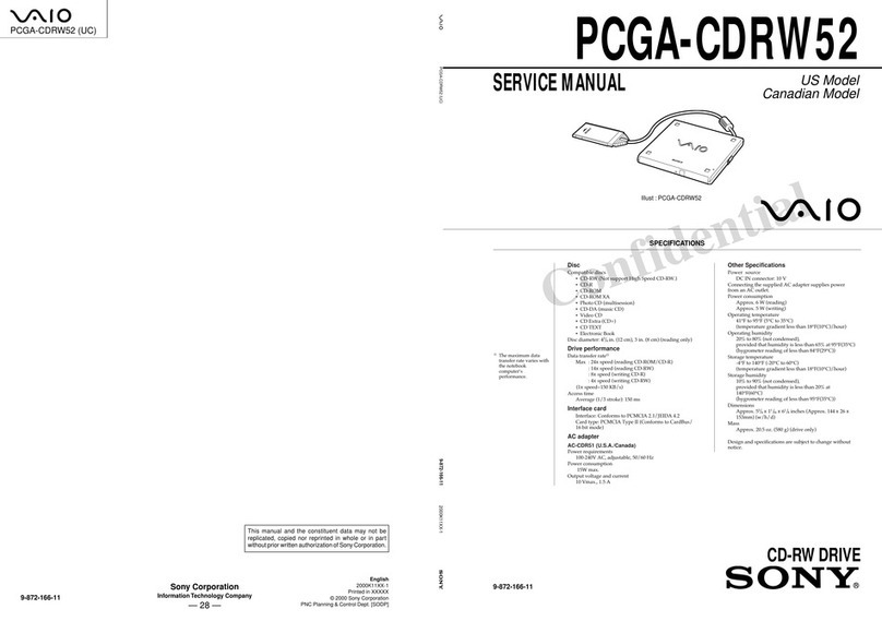 Sony VAIO PCGA-CDRW52 Service manual