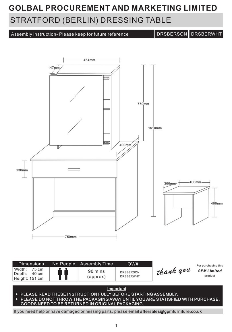GPM STRATFORD DRESSING TABLE Assembly instruction