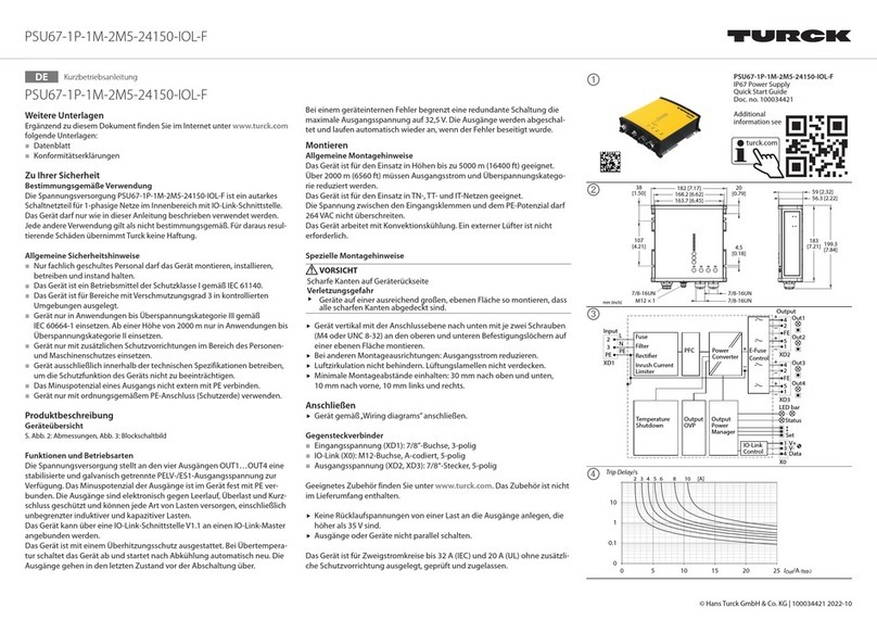 turck PSU67-1P-1M-2M5-24150-IOL-F quick start guide
