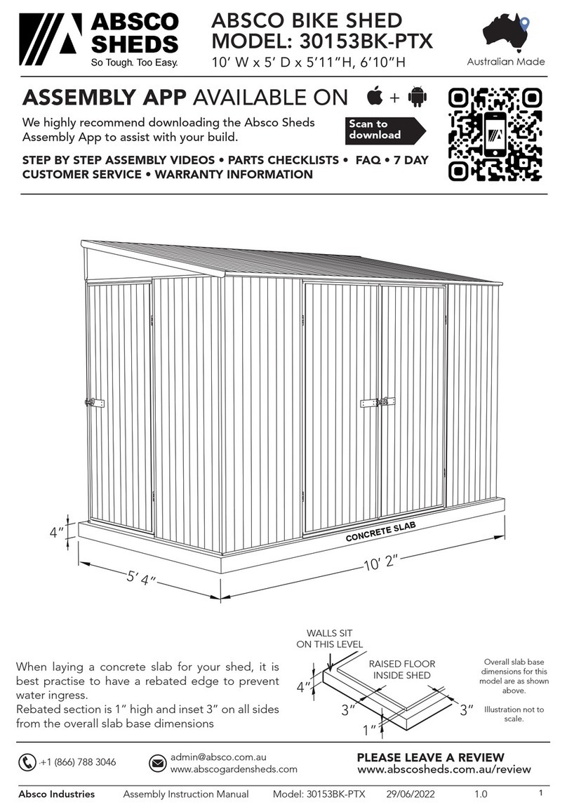 ABSCO SHEDS 30153BK-PTX manual