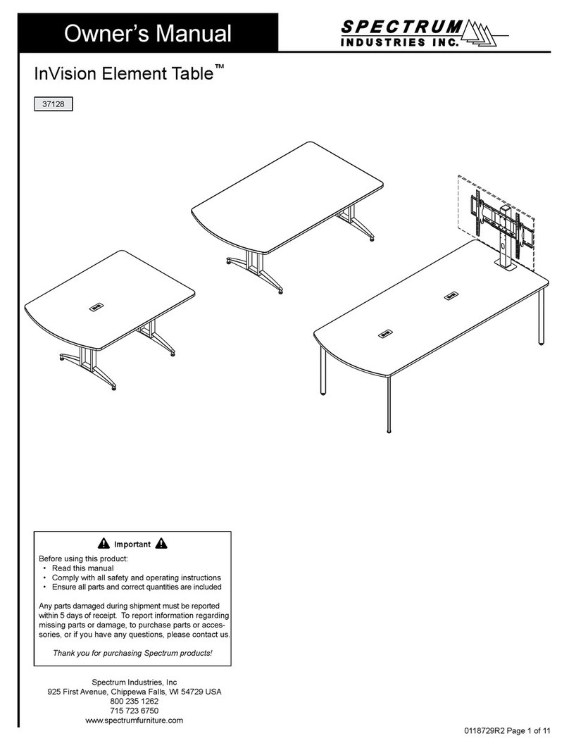 Spectrum Industries InVision Element Table 37128 owner's manual Spectrum Industries InVision Element Table 37128 owner's manual